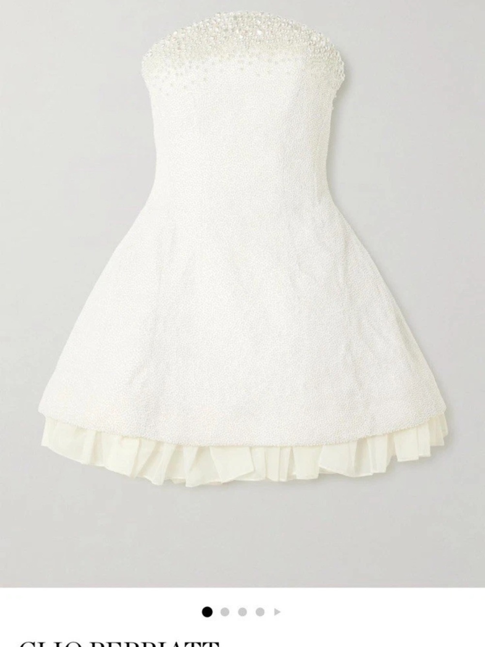 Strapless Beaded Ivory Cocktail Dress